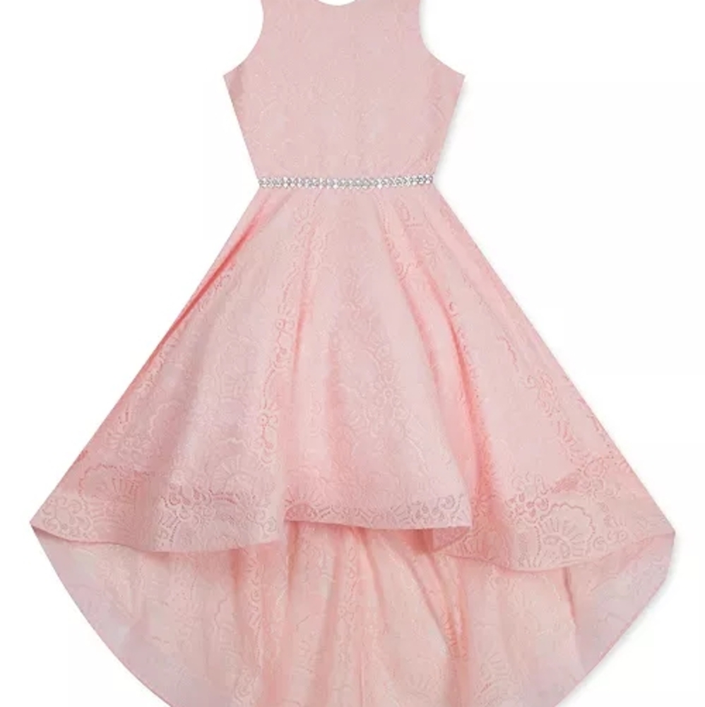 Elegant Pink Sleeveless Kids Dress